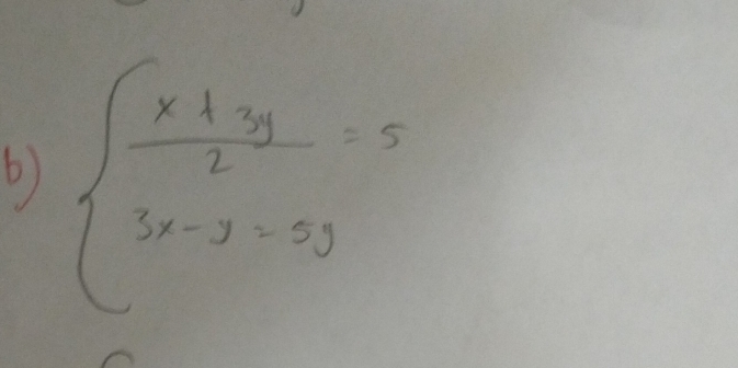 beginarrayl  (x+y)/2 =5 3x-y-5yendarray.