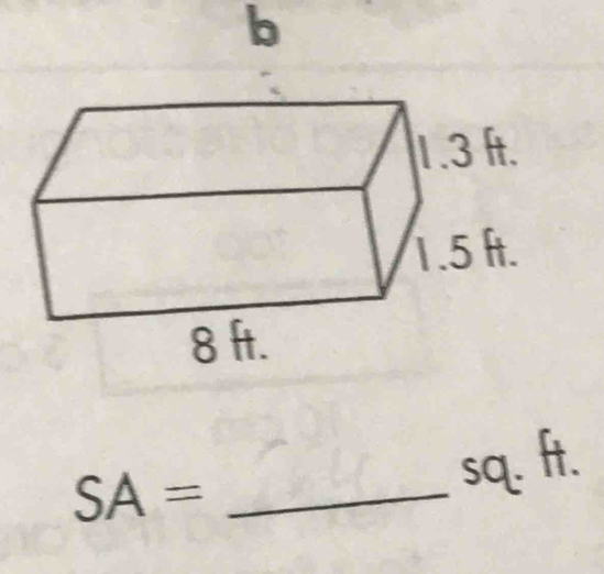 SA=
sq. ft.