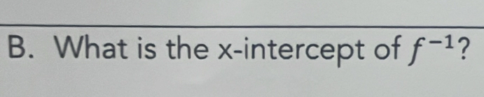 What is the x-intercept of f^(-1) ?