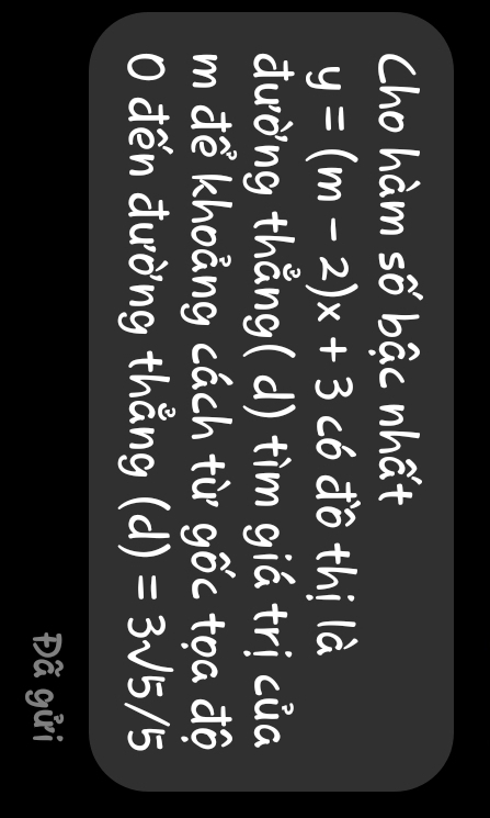 y = (m - 2)x + 3
(d) = 3√5/5