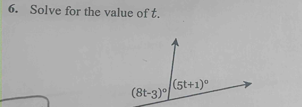 Solve for the value of t.