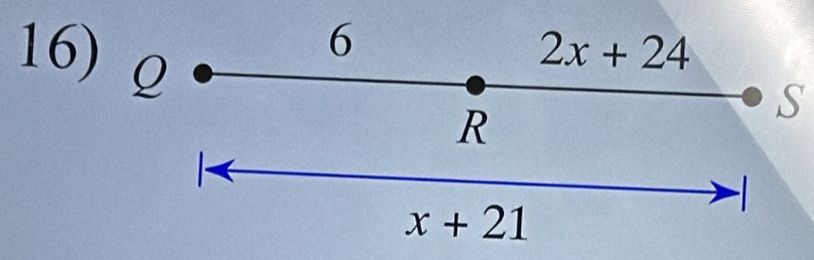 Q
6
2x+24
R 
S 
- 
-
x+21