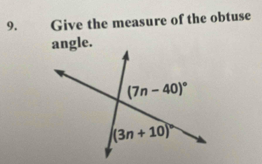 Give the measure of the obtuse