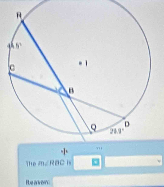 The m∠ RBC in
Reason: