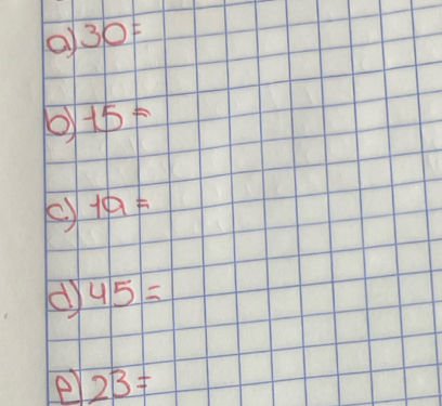 3OF
o -15=
1a=
d 45=
23=