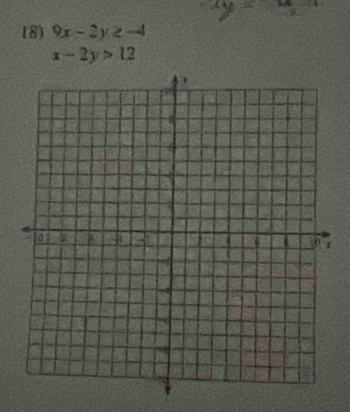 20°
18) 9x-2y≥ -4
x-2y>12