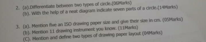 Solved: .Differentiate between two types of circle.(06Marks) (b). With ...