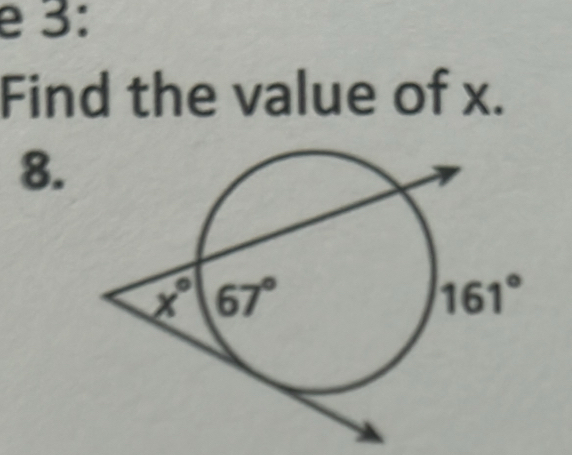 3:
Find the value of x.
8.