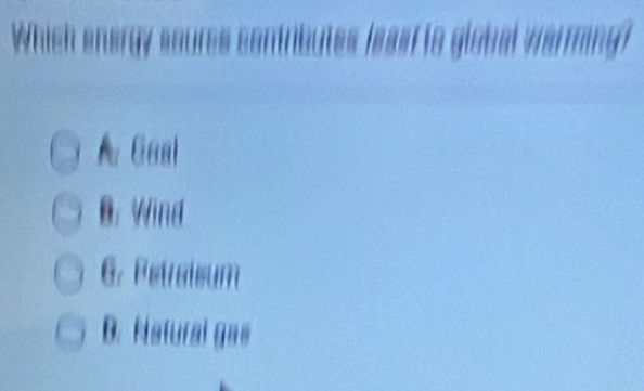 A. Gaal
B. Wind
6. Petraisum
D. Astural gas