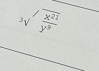 3surd frac overline x^(21)y^9