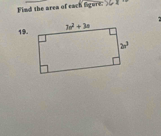 Find the area of each figure.
2
19.