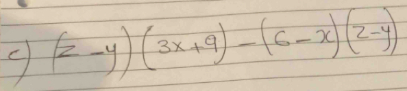 9 (z-y)(3x+9)-(6-x)(2-y)