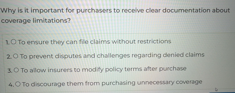 Solved: Why is it important for purchasers to receive clear ...