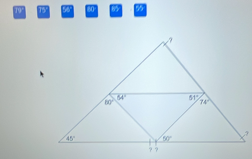 70° 75° 56° 80 85° 5