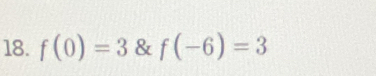 f(0)=3 & f(-6)=3