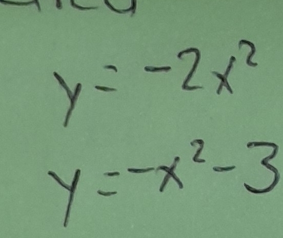 y=-2x^2
y=-x^2-3