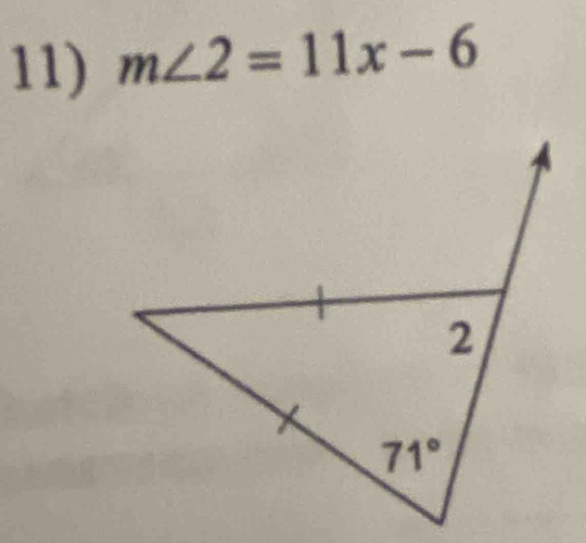 m∠ 2=11x-6