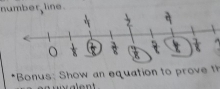 number, line 
* Bonus: Show an equation to o