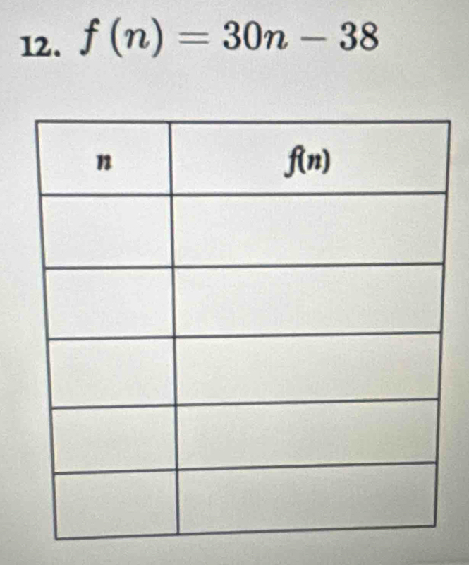 f(n)=30n-38