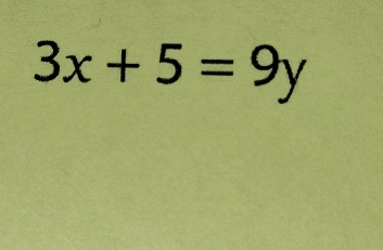 3x+5=9y