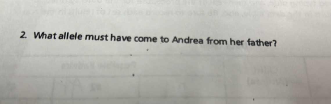 What allele must have come to Andrea from her father?