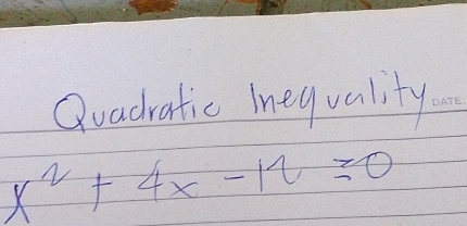 Quadratic Inequality
x^2+4x-12=0