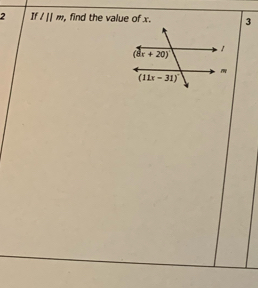 l||m find the value of x 3