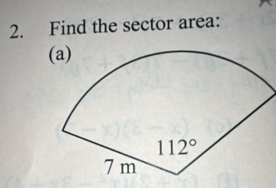 Find the sector area: