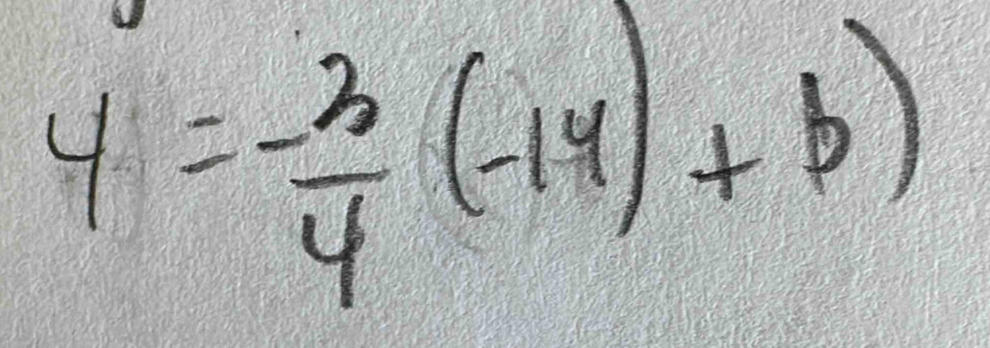 y=- 3/4 (-14)+b)