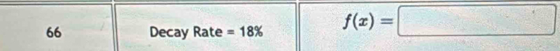 Decay Rate =18%
f(x)=□