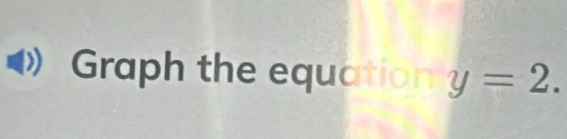 Graph the equati y=2.