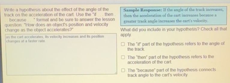 Solved: Write a hypothesis about the effect of the angle of the Sample ...