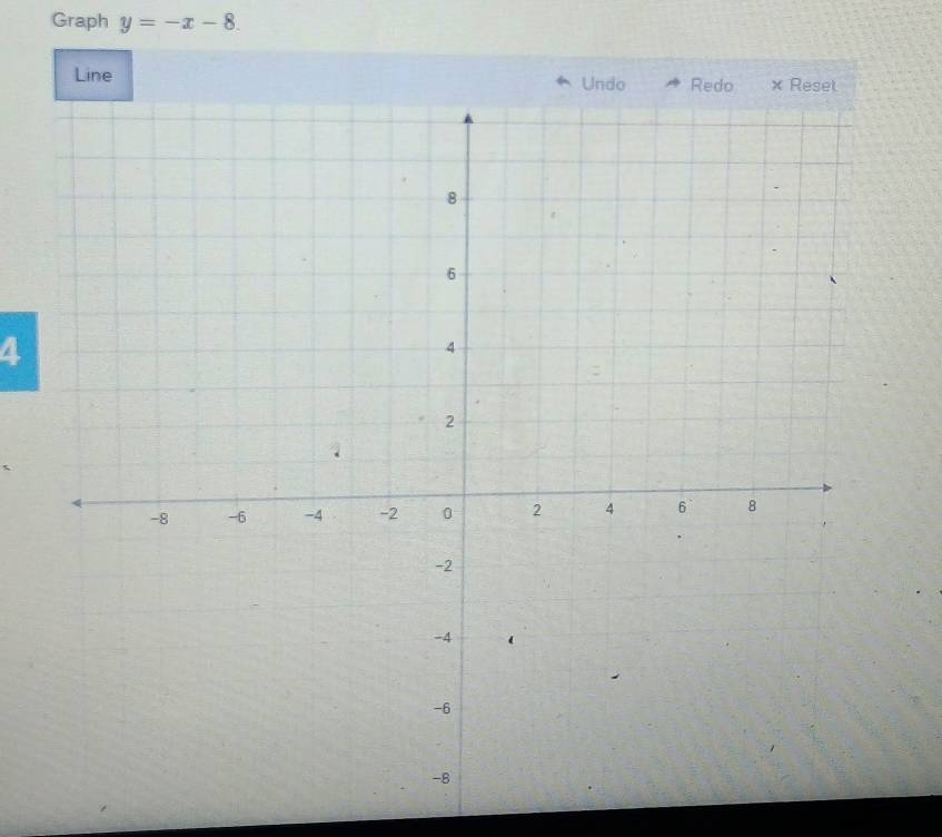 Graph y=-x-8. 
Line 
4