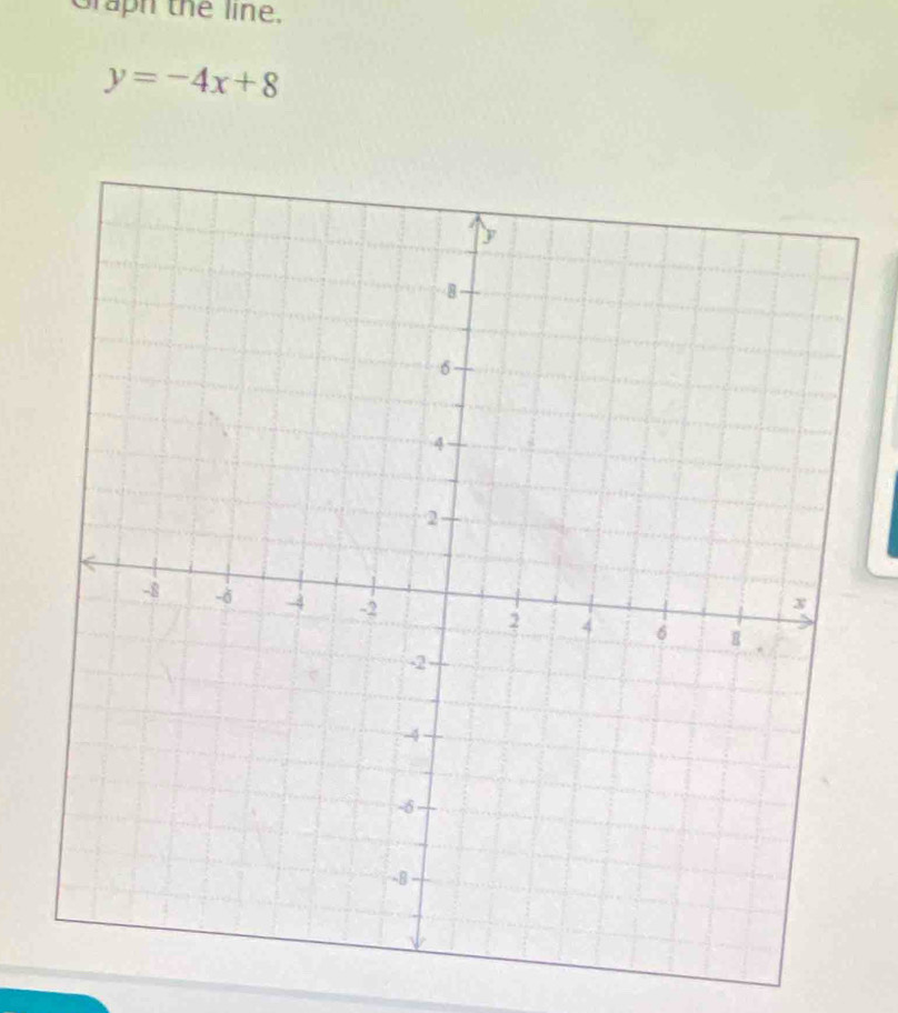 Graph the line.
y=-4x+8