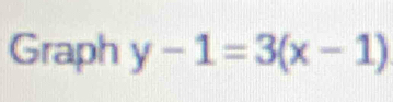 Graph y-1=3(x-1)