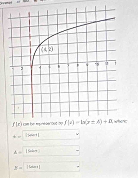 Onramça
f(x) e:
± = [ Select]
A=  Select
B= [ Select ]