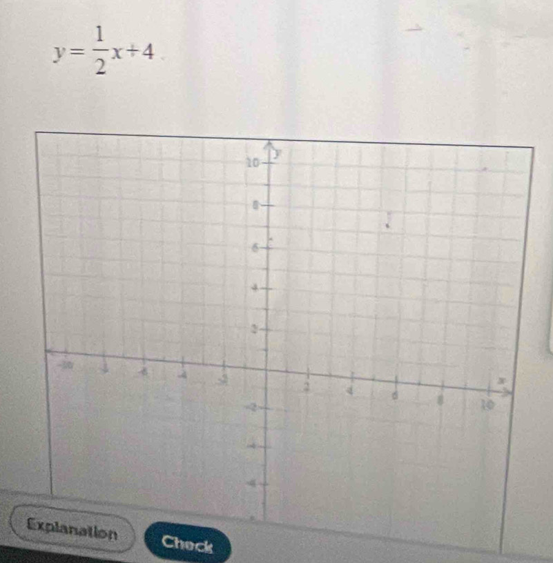 y= 1/2 x+4
Check