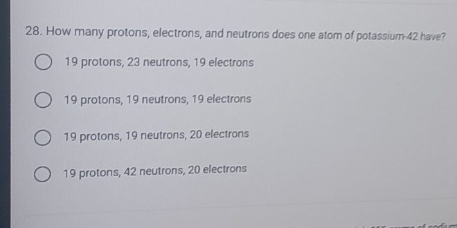 Solved: How many protons, electrons, and neutrons does one atom of ...
