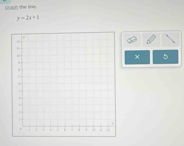 Graph the line.
y=2x+1
× 5