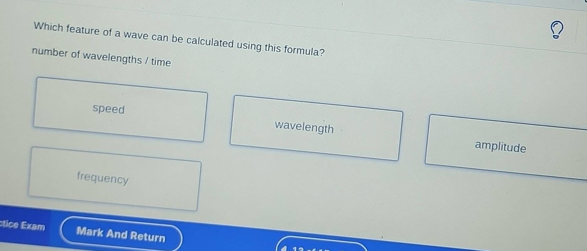 Solved: Which feature of a wave can be calculated using this formula ...
