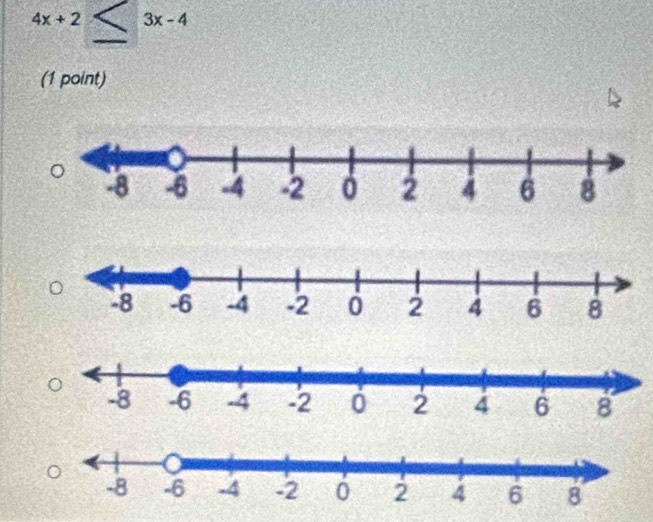 4x+2 3x-4
(1 point)