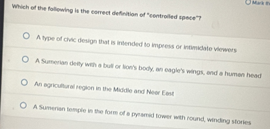Solved: Mark th Which of the following is the correct definition of ...