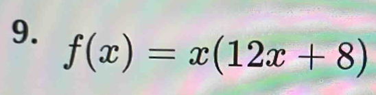 f(x)=x(12x+8)