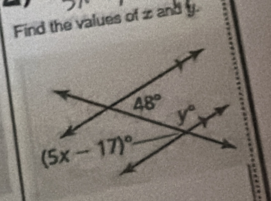 Find the values of z and y.