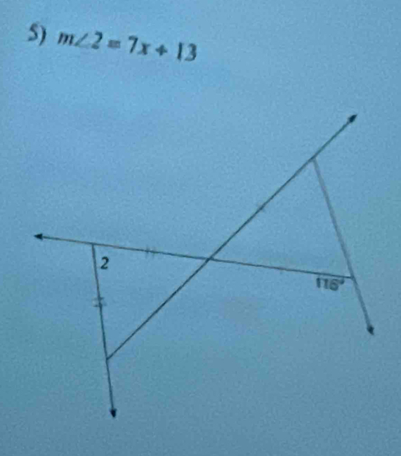 m∠ 2=7x+13