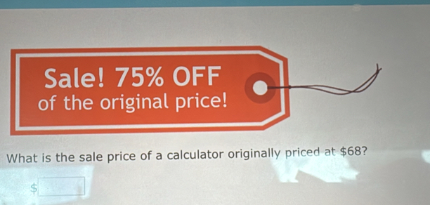 What is the sale price of a calculator originally priced at $68?