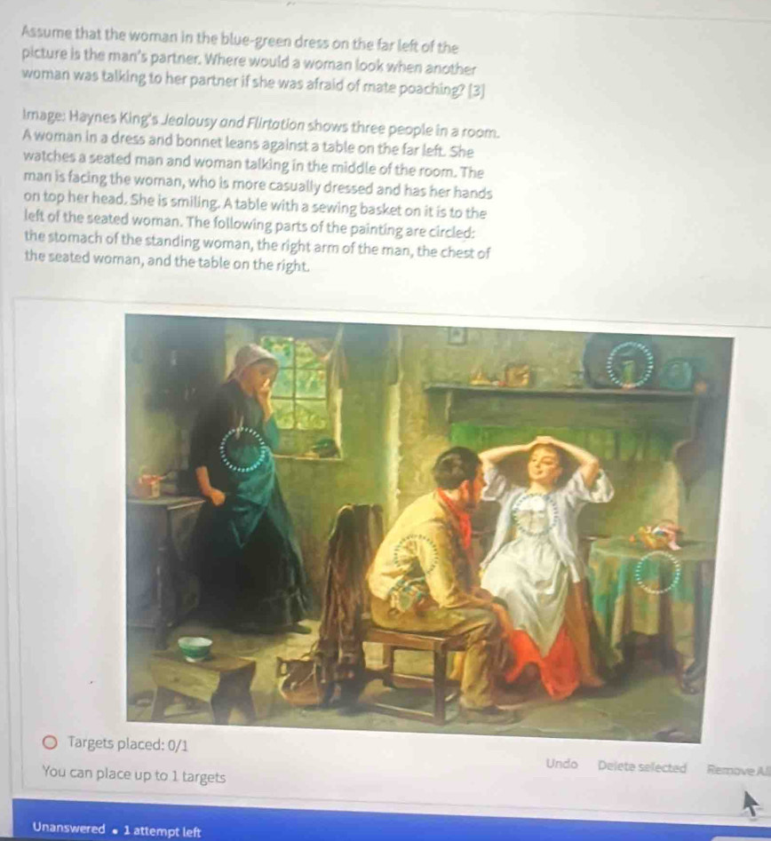 Solved: Assume that the woman in the blue-green dress on the far left of  the picture is the man's [Others]