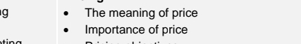 The meaning of price
Importance of price