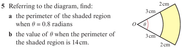 Solved: Referring to the diagram, find: a the perimeter of the shaded ...