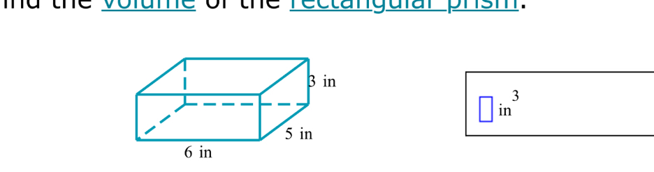 md the volume or the rectangurar phsm.
□ in^3